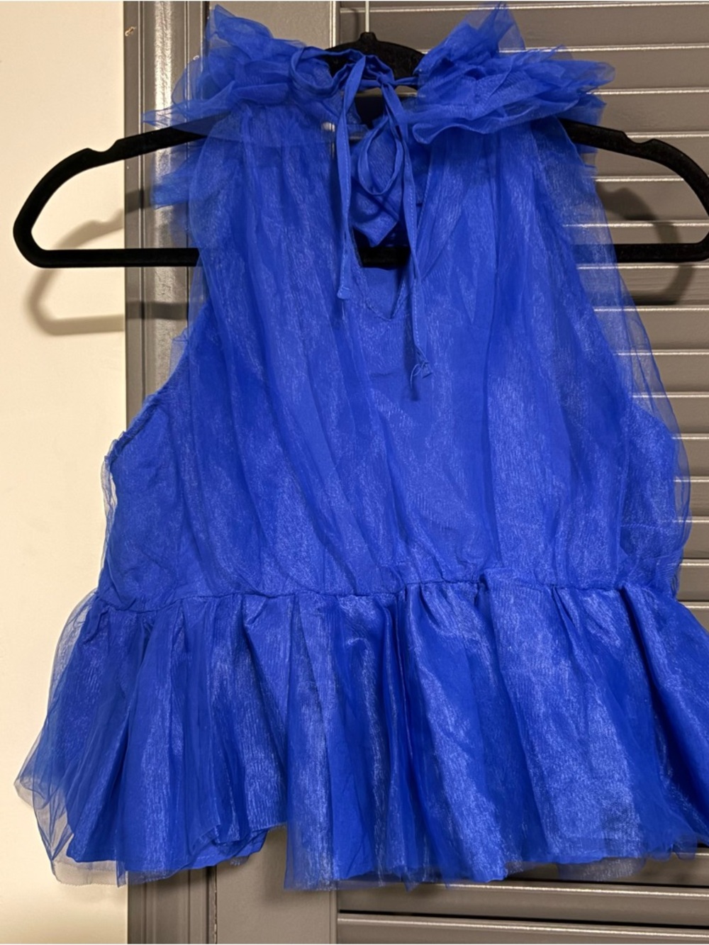 Zara Cobalt Blue Ruffle Top - Picture 5 of 7